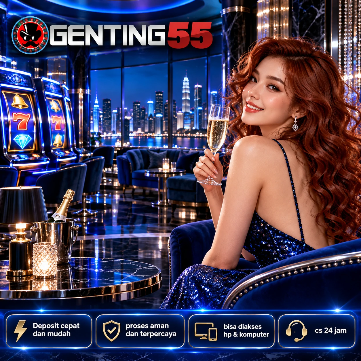 Ilustrasi resmi GENTING55 — Studio Strategi Premium